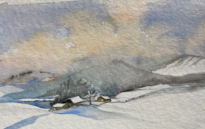 Winterlandschaft (Aquarell)