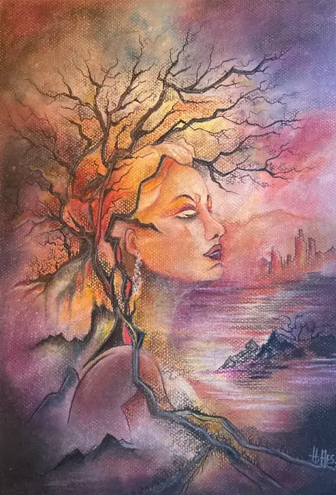 zwischen Himmel und Erde 30x40 cm (Pastellkreide)