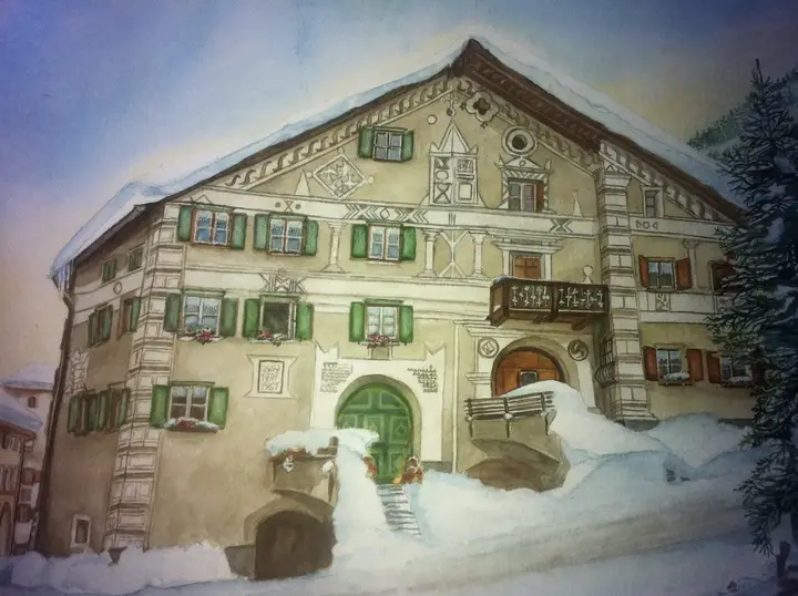 Engadin Winter (Aquarell)
