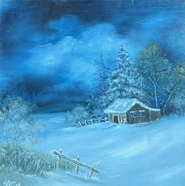 Winter Wasser Ölfarbe (Ölbild)