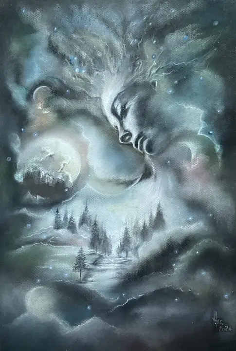 Rauhnacht (Pastellkreide)