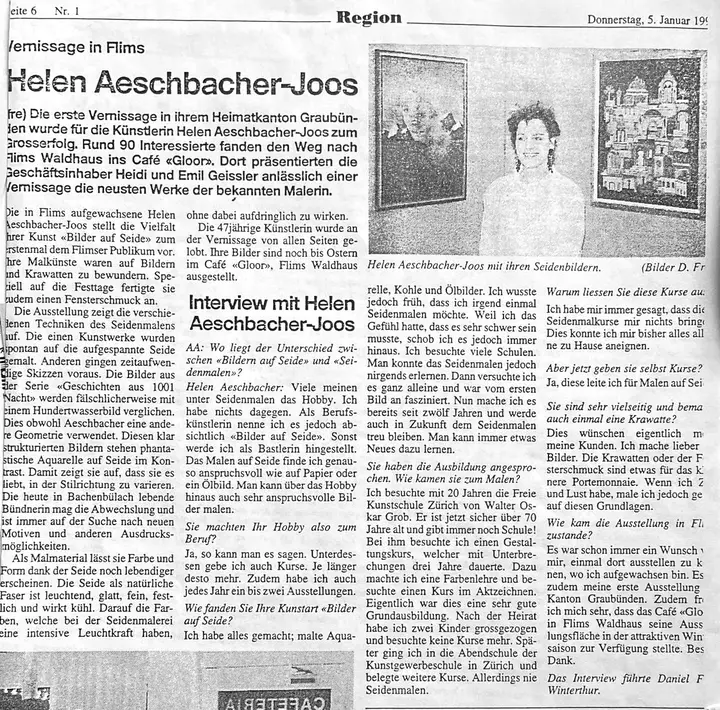 Zeitungsartikel: Flims Zeitung