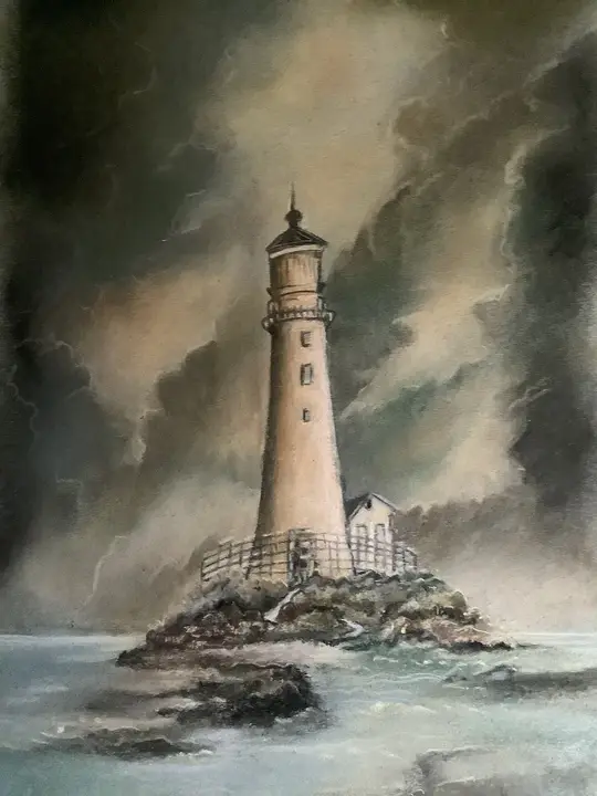 Leuchtturm (Pastellkreide)