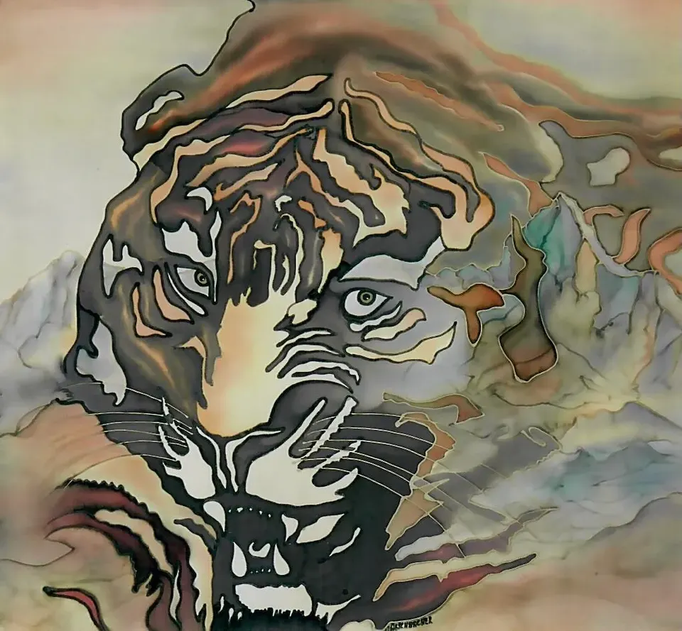 Tigerdreamer verkauft (Seidenmalerei)