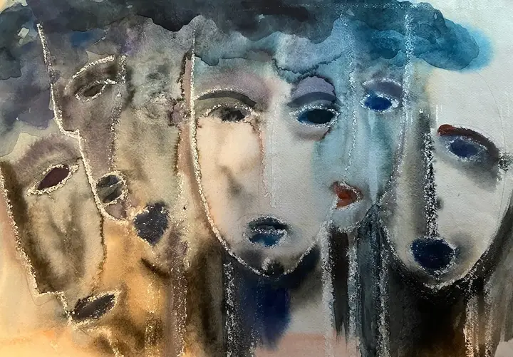 Faces (Aquarell)